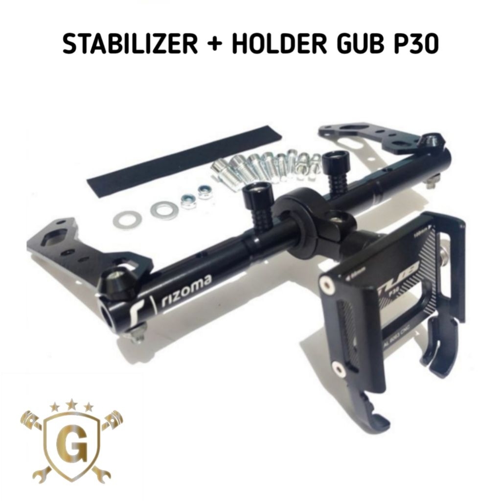 Holder GUB P30 Paket Lengkap + Stabilizer Spion Motor Nmax  Vario new Beat Lexy Aerox