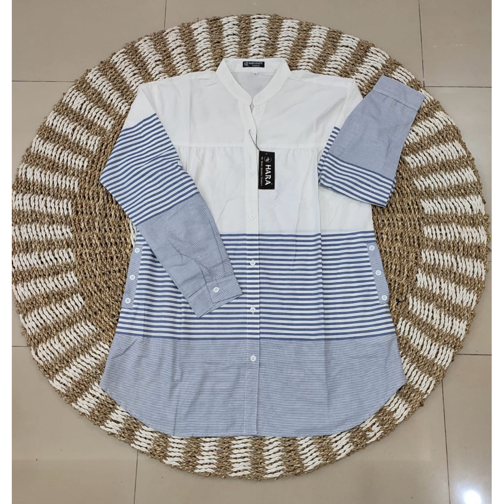 Blus Hara Motif Salur Terbaru