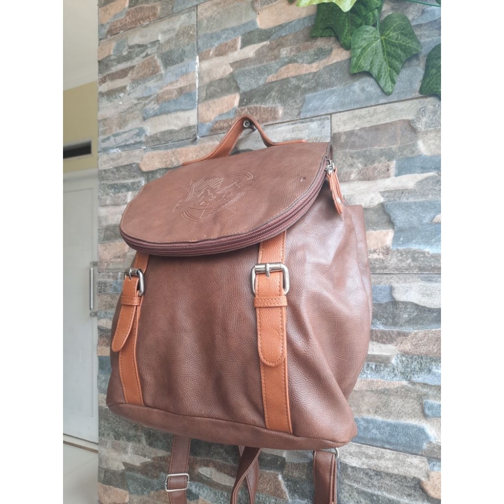 Ransel Kulit Cokelat NOBRAND - TAS PRELOVED