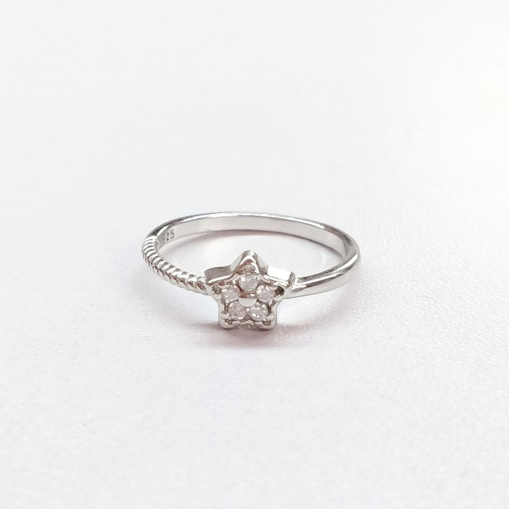 Cincin Wanita Model Bintang Cincin Perak Asli 99/925 Lapis Krum/Cincin Wanita Perak/Cincin Wanita Te