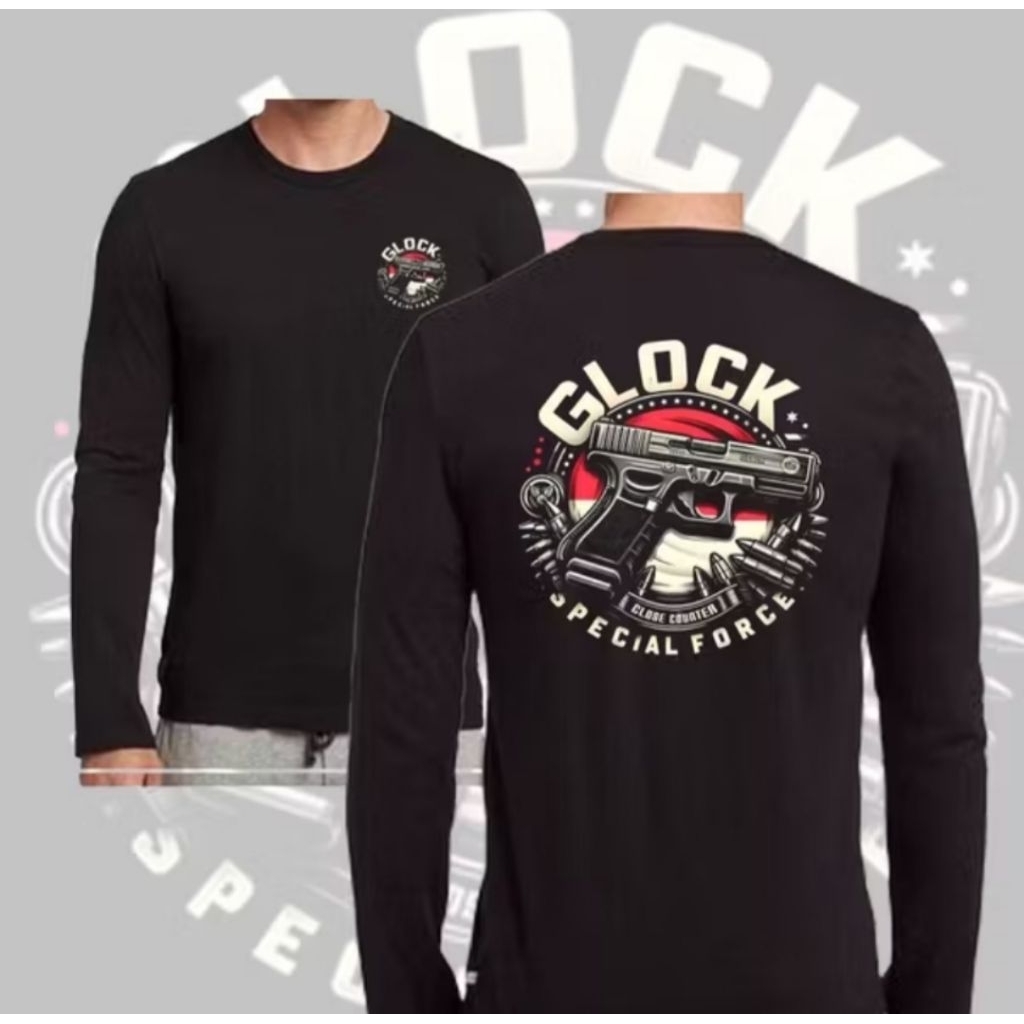 Kaos Hitam Lengan Panjang Glock Special Force