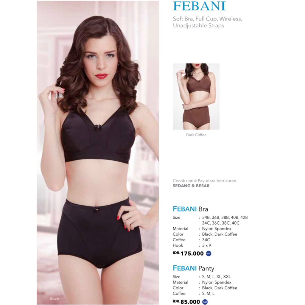 Fiori Bra / Febani Tanpa Kawat Tanpa Busa Full Cup