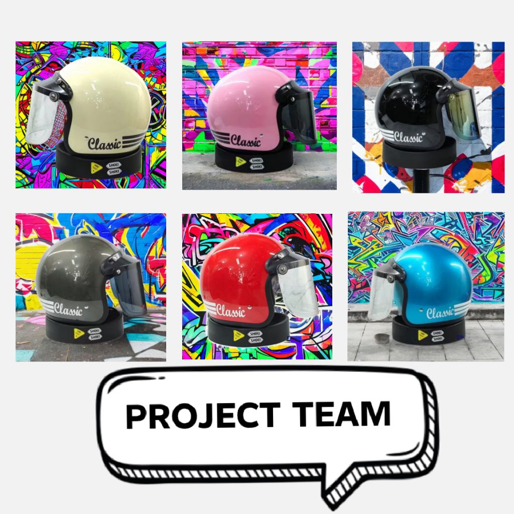 HELM BOGO CLASSIC RETRO GARIS 3 KACA CEMBUNG KACA DATAR