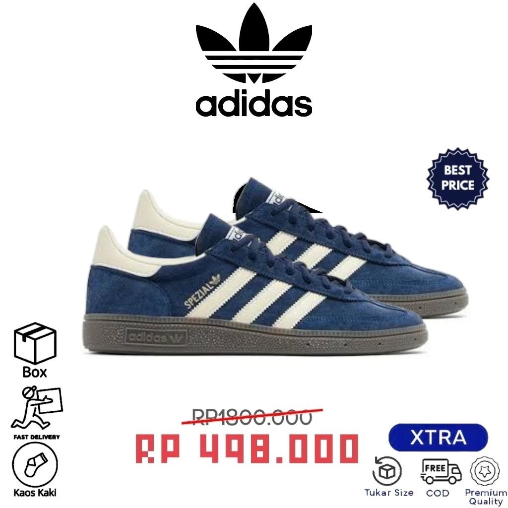 (Gratis Koas Kaki) Sepatu Casual A'dds Handball Spezial Night Indigo Size 36-44 Kekinian Termurah Se