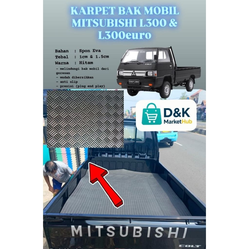 Karpet / Matras Mobil Bak Mitsubishi L300 dan L300euro Bahan Spon Eva Premium