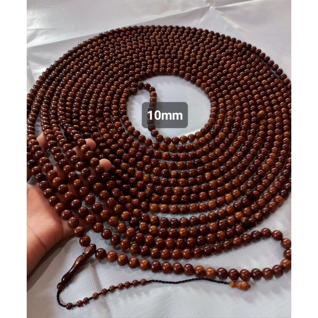 TASBIH KAOKAH ASLI ISI 1000 BUTIR 10MM ORI COKLAT MENGKILAT