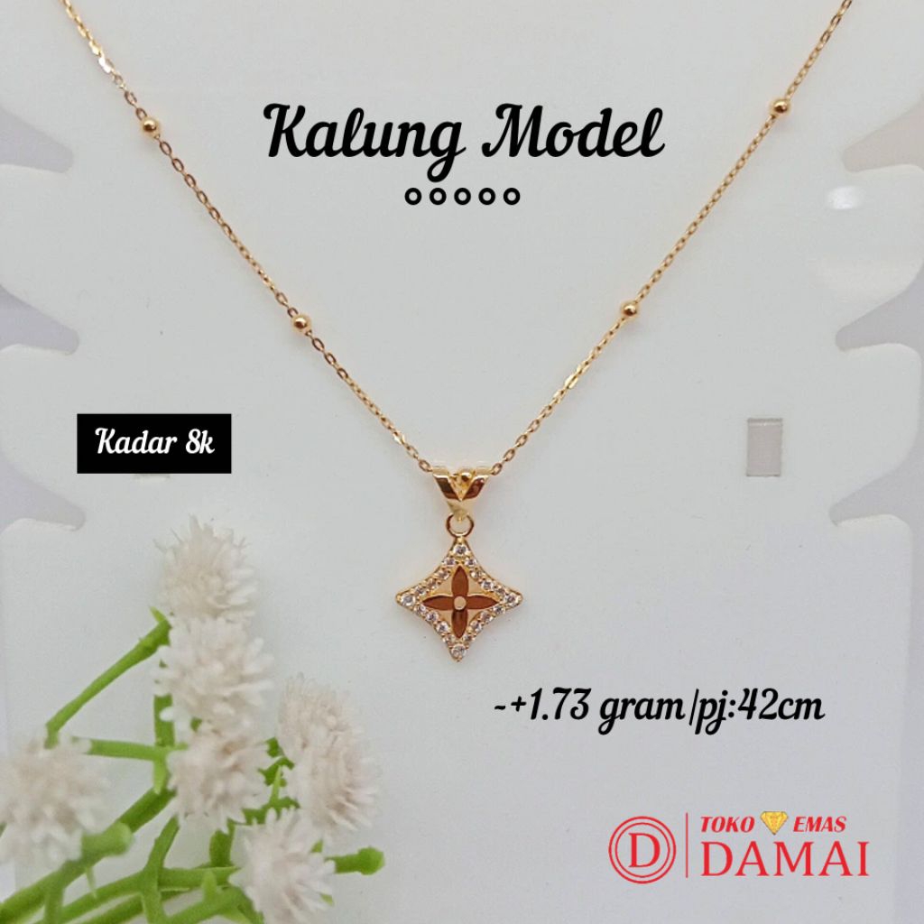 Kalung emas model bintang full mata putih lengkap 8k||-+1.73gram