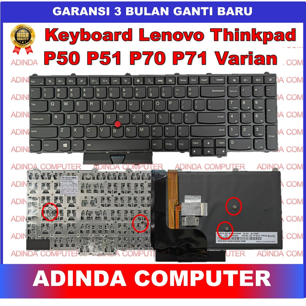 Keyboard Lenovo Thinkpad ThinkPad P50 20EN 20EQ P70 20ER 20ES Pointer
