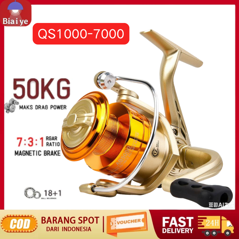 [COD] BIAIYE Reel Yumoshi Aluminium Spool 12BB EF 1000-7000 Cod/YUMOSHI REELSKING EF3000 EF SERIES S