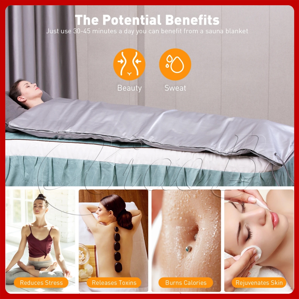 650W Sauna Blanket Alat Pelangsing Tubuh Slimming Body Selimut Sauna Pengurus Buang Lemak Detox Seli