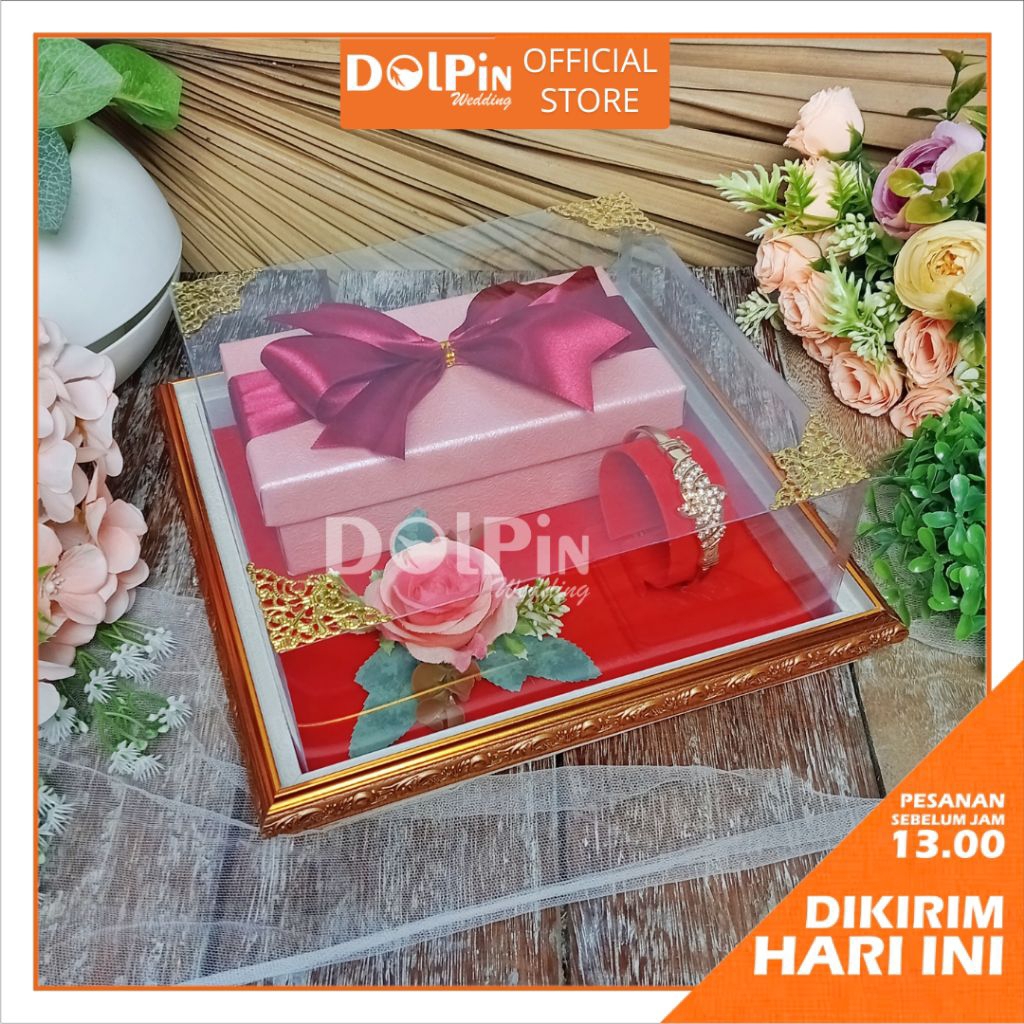 Kotak Uang dan Gelang Nampan Frame Seserahan/ Lamaran Tutup Mika - FUG