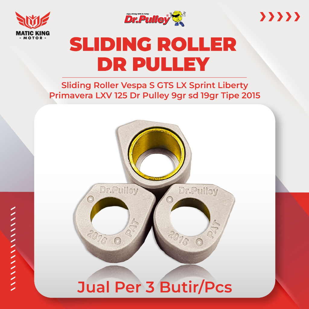 Sliding Roller Vespa IGET S LX 125 cc DR PULLEY 09 gr 10 11 12 13 14 15 16 17 18 19 / 3 Butir