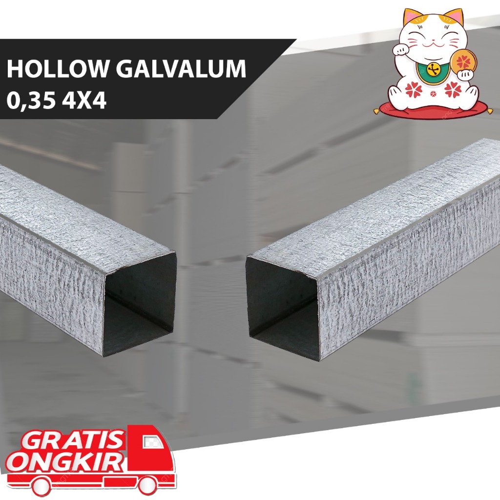 Hollow Galvalum 0,35mm 4x4 | Besi Hollow 4x4 Galvalum 0,35mm | Besi Holo 4x4