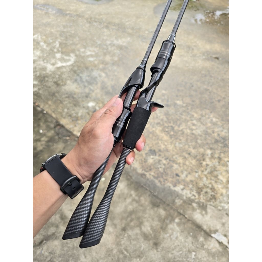 Joran Spinning dan BC Ultralight Oncak Arang 180cm Solid Carbon ( Single Hand )