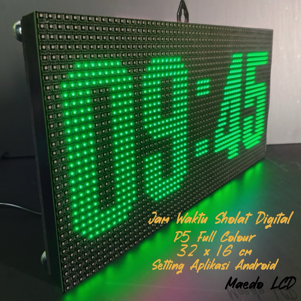 Sentra Living Jam Waktu Sholat Digital Jam Masjid Jws P5 Full Colour 1 Panel