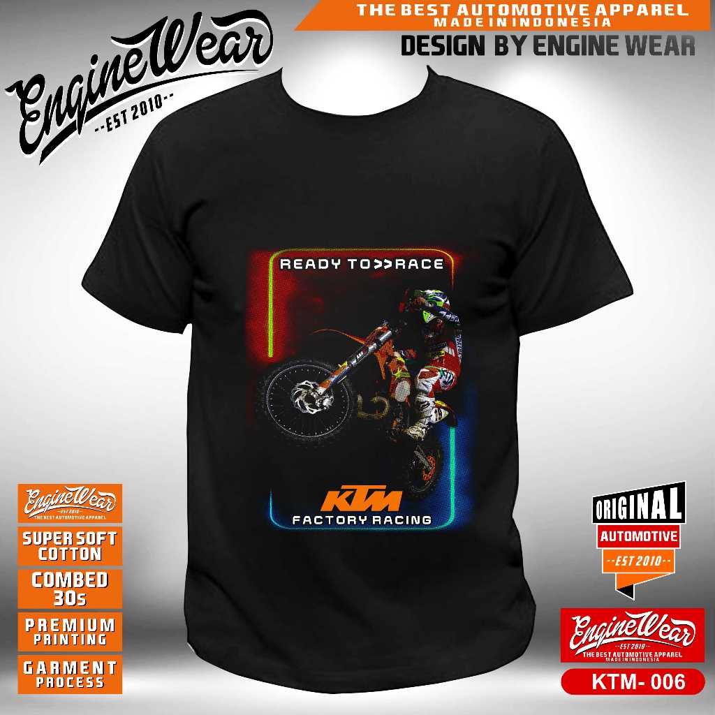 Kaos KTM racing T-shirt  motor cross baju motocross adventure racing kaos otomotif motor trail traba
