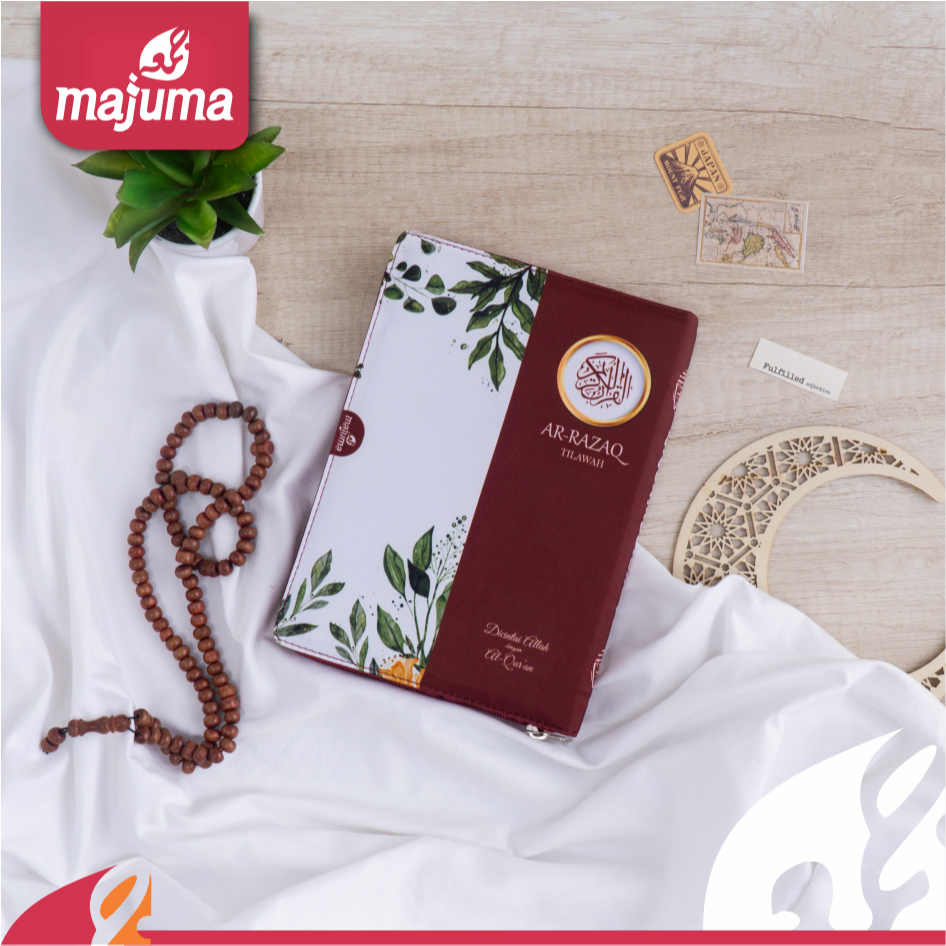 MAJUMA Al Quran Utsmani 15 Baris Tanpa Terjemahan Resleting Ukuran Sedang A5 Tilawah Ar Razaq