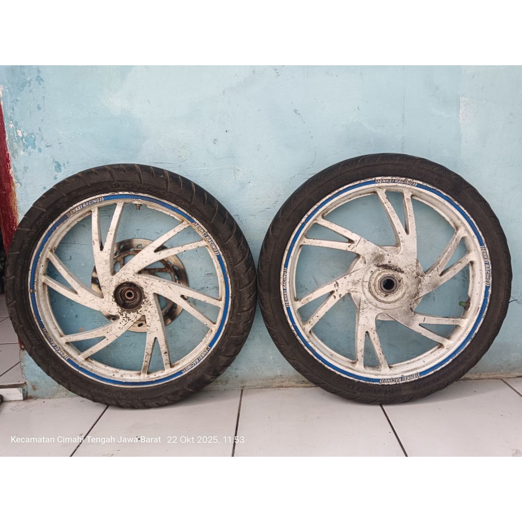 velg set depan belakang + ban suzuki skywave 125 ring 16 original