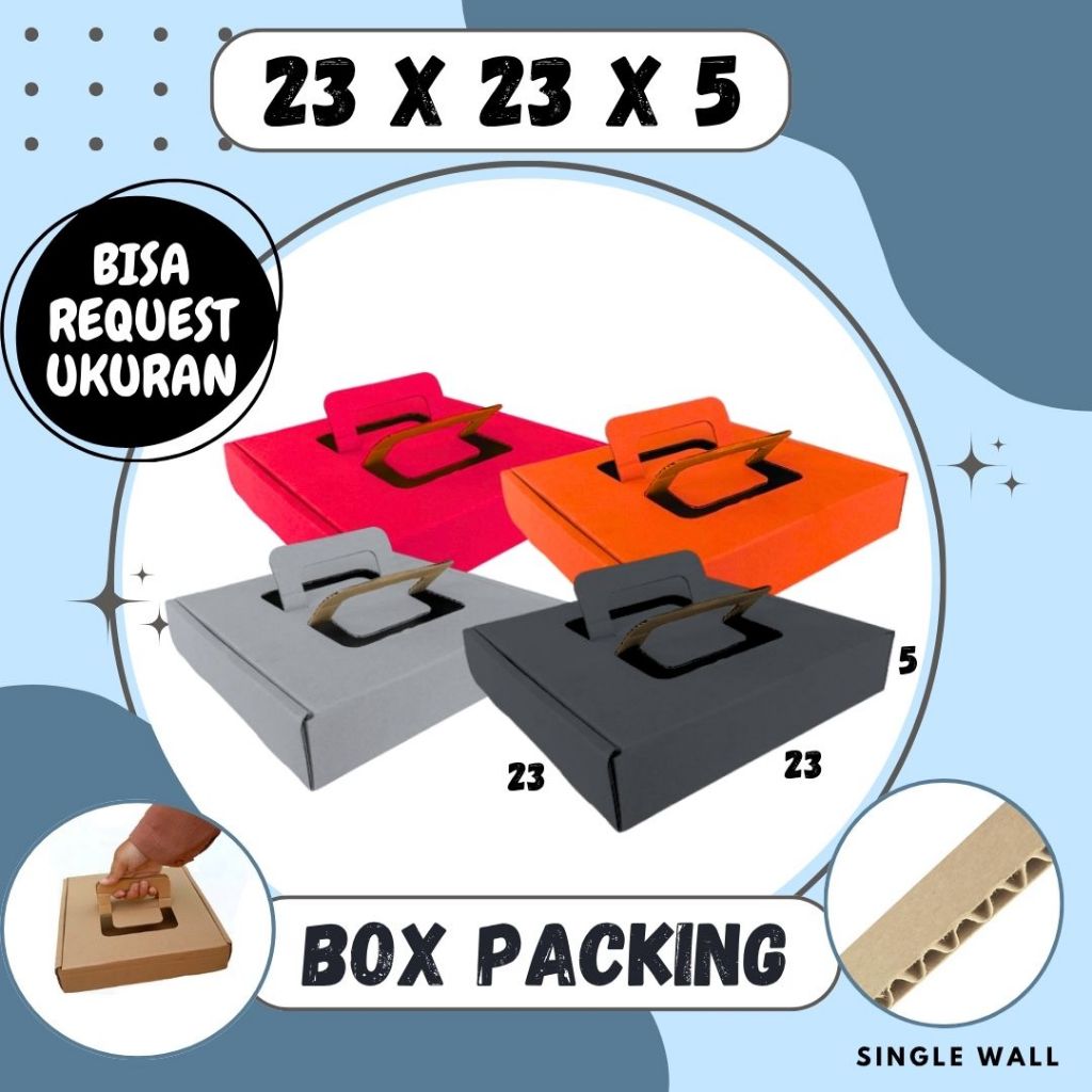 Box 23x23x5 LS Dus Packing Pizza Kemasan Kue Brownis Hampers Karton Kotak Dimsum Donat
