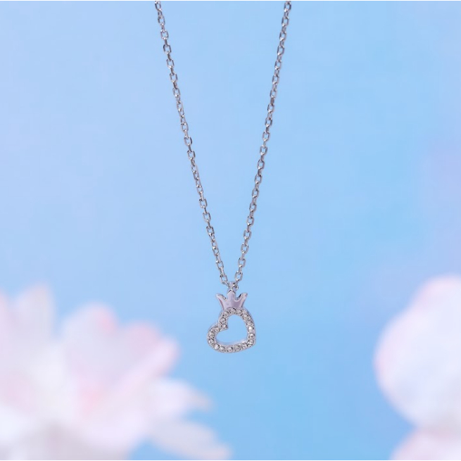 CROWN LOVE PENDANT - her jewellery kalung kristal swarovski lapis emas