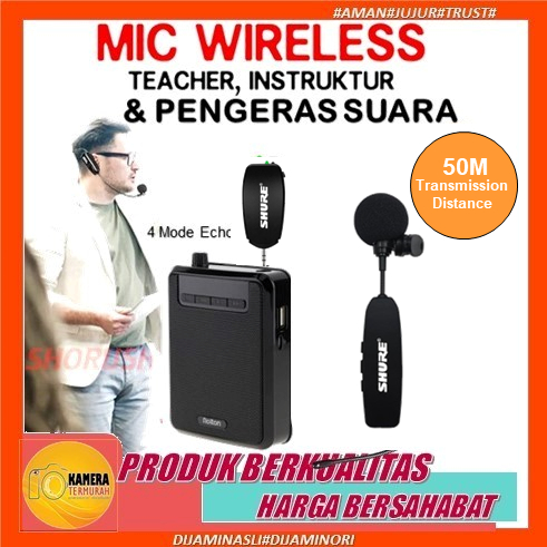 SPEAKER PINGGANG WAISTBAND PLUS WIRELESS MIC HEADSET/JEPIT BAJU