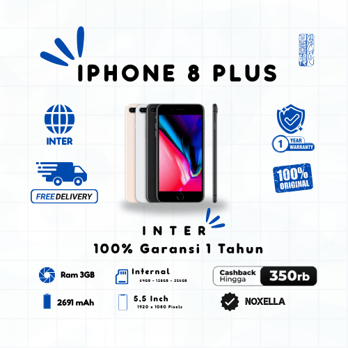 Iphone 8 Plus lNTER Second Fullset Garansi 12 Bulan
