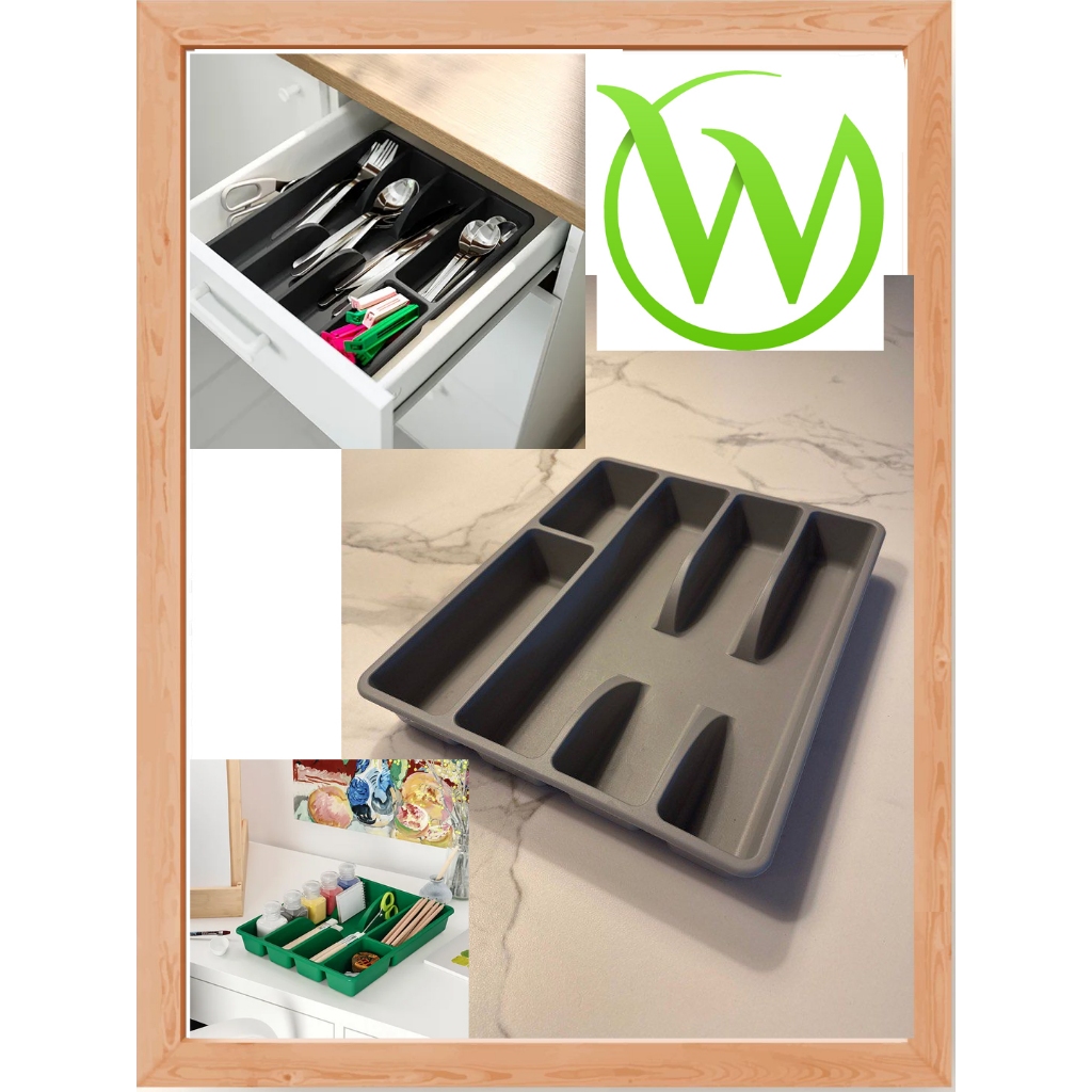 Baki peralatan makan SMACKER Cutlery tray abu abu / antrasit / hijau terang 31x26 cm