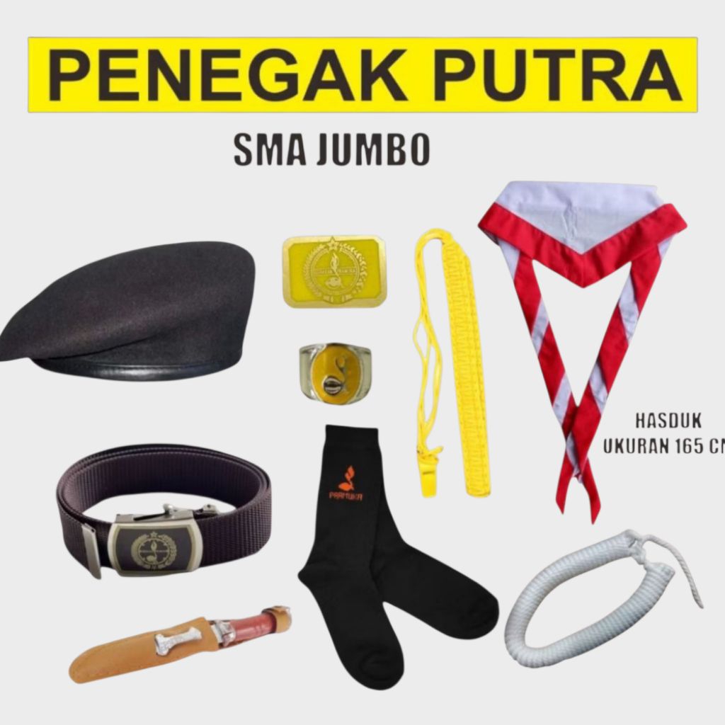 SET PERLENGKAPAN ATRIBUT PRAMUKA PEMBINA DAN PENEGAK PUTRA PUTRI SMA
