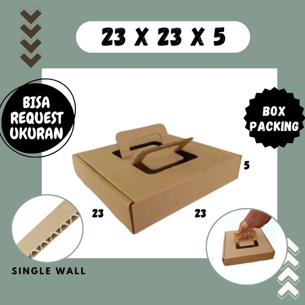 Box Pizza 23x23x5 LS Dus Kardus Packing Kemasan Kue Brownis Hampers Karton Kotak Dimsum Donat