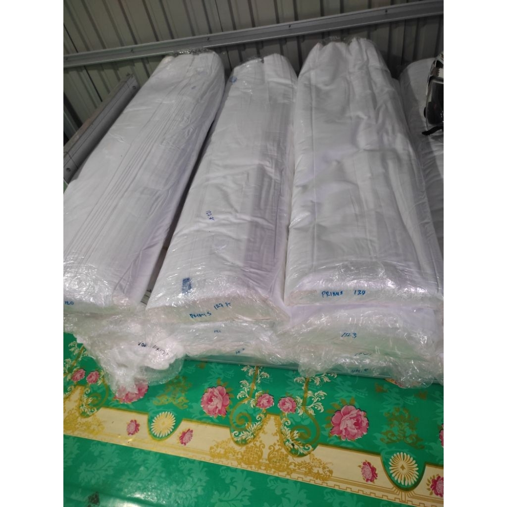 Katun Primisima l Putih polos bahan mentahan untuk Sasirangan, Ecoprint, Jumputan, Batik , Tie Dye, 
