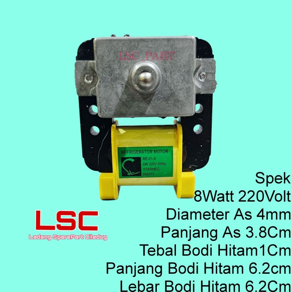 Motor Fan Kulkas Samsung as 4mm Kipas Lemari Es 4 mm 8Watt AC 220VOLT
