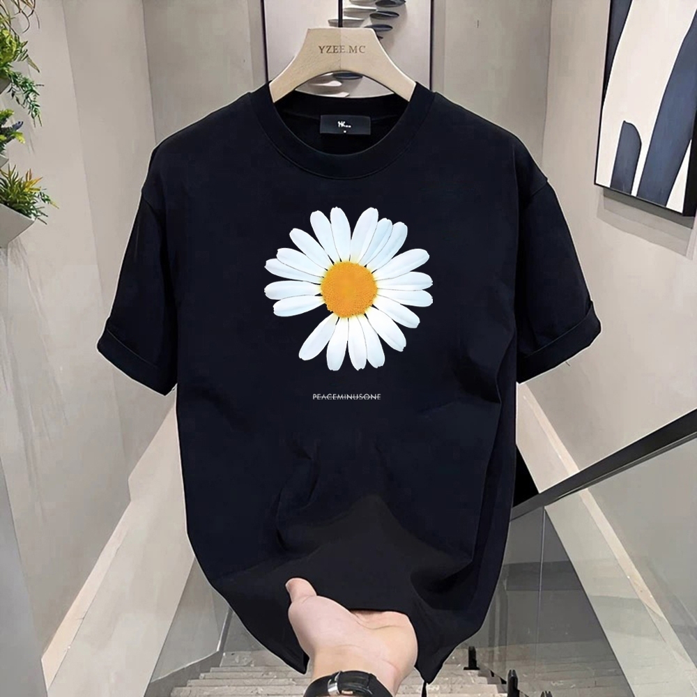 ✅COD✅Kaos Distro Pria Tshirt bunga daisy 210GSM Kaos Hitam kaos polos Kaos Hipster kaos pria distro 