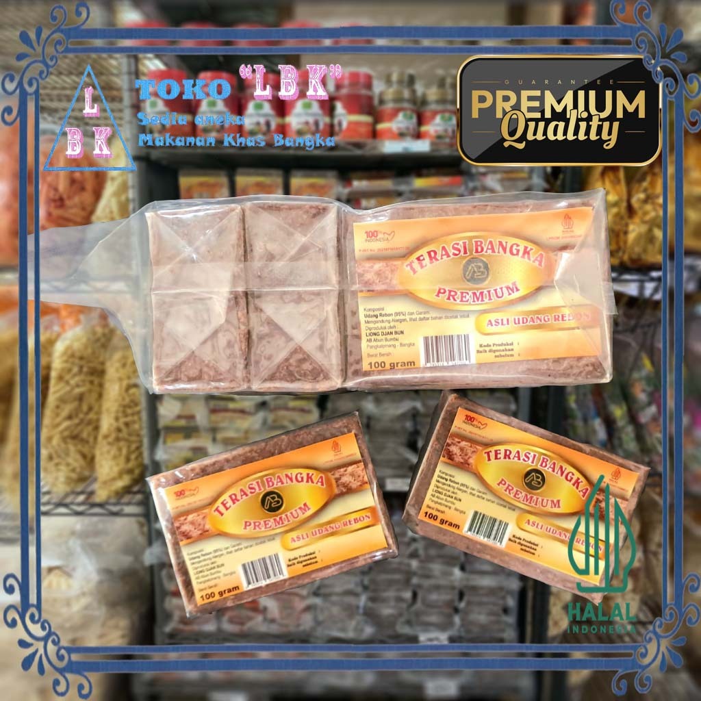 Calok / Belacan / Terasi Pulau Bangka AB Premium Asli Udang Toboali 100 g, 500 g