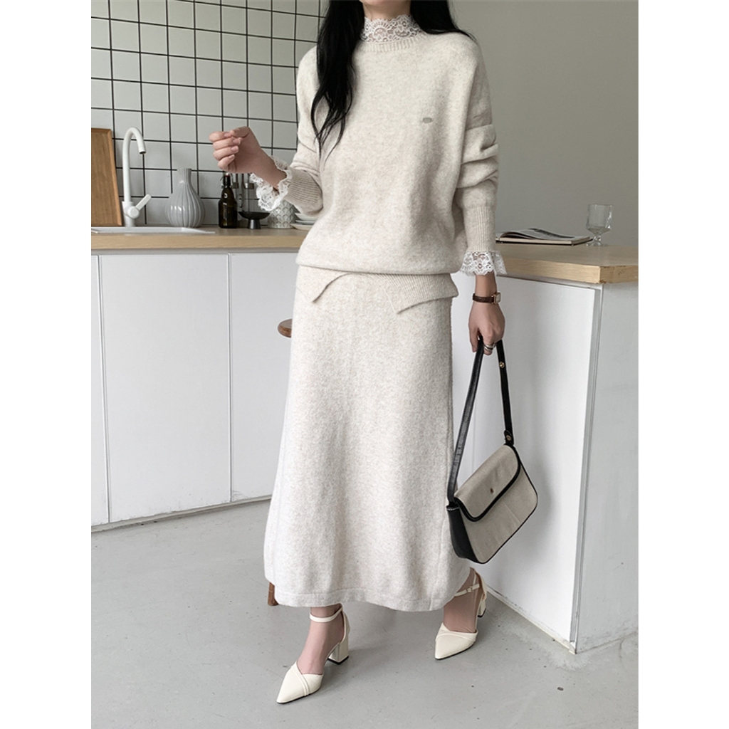 THESOOJI - DONNA SET (Sweater and Skirt) - Setelan Musim Dingin Wanita Korea