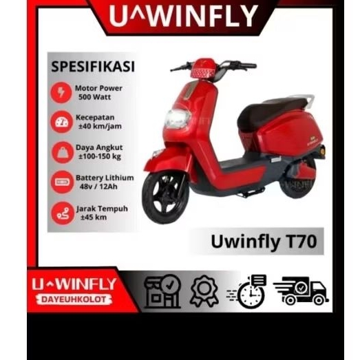 Sepeda listrik lithium uwinfly T70