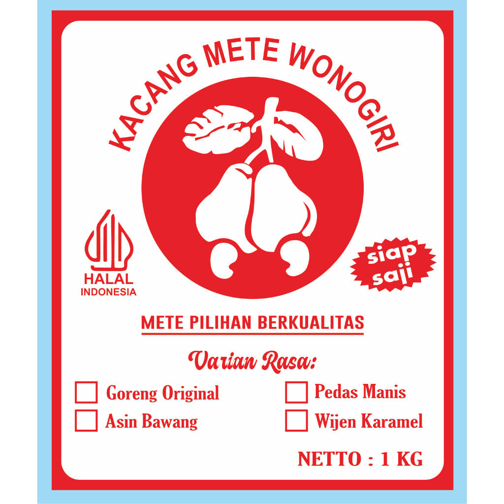 plastik sablon mete goreng rasa kemasan 1 kg