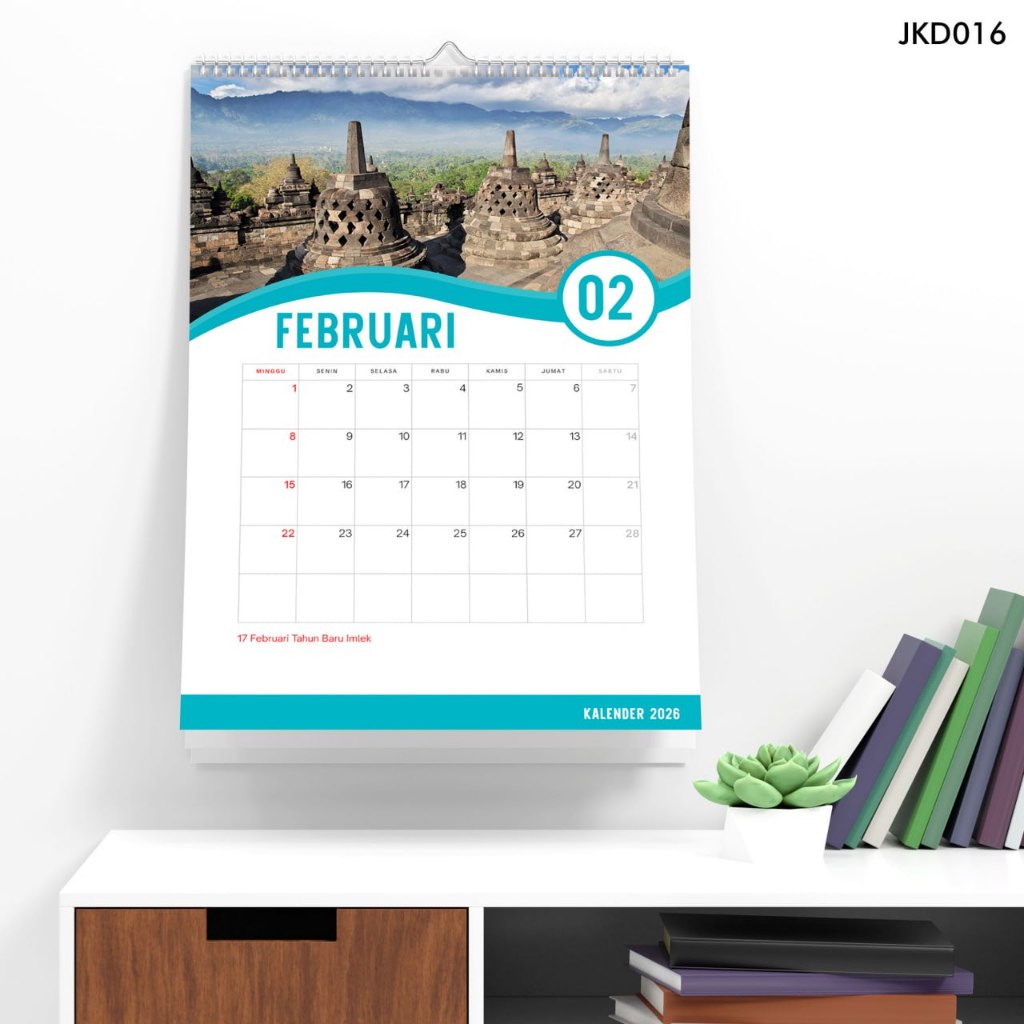Kalender Dinding Spiral A3 2026 Spiral Kawat Hanger Aesthetic hiasan dinding kamar ruang tamu