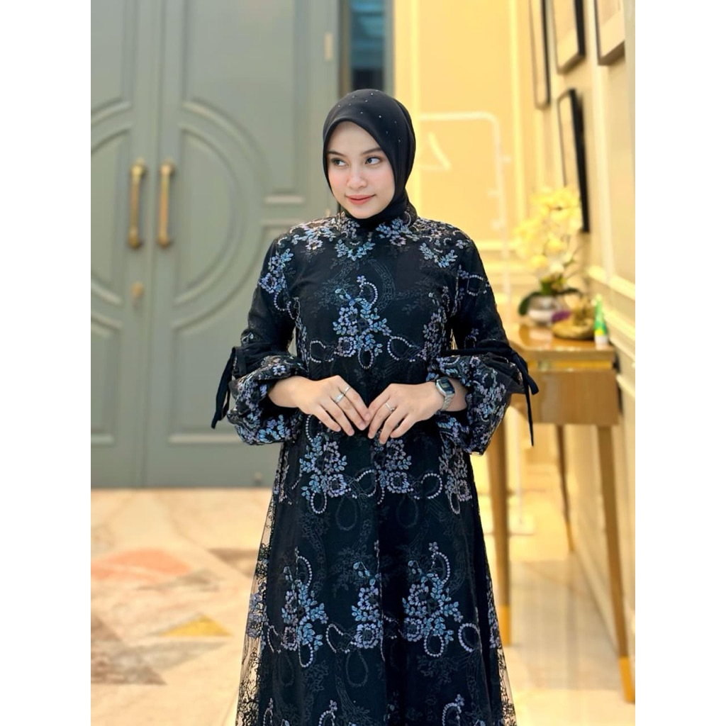 Arumi dress//Dress kondangan wanita//dress tille bordir//gamis wanita terbaru