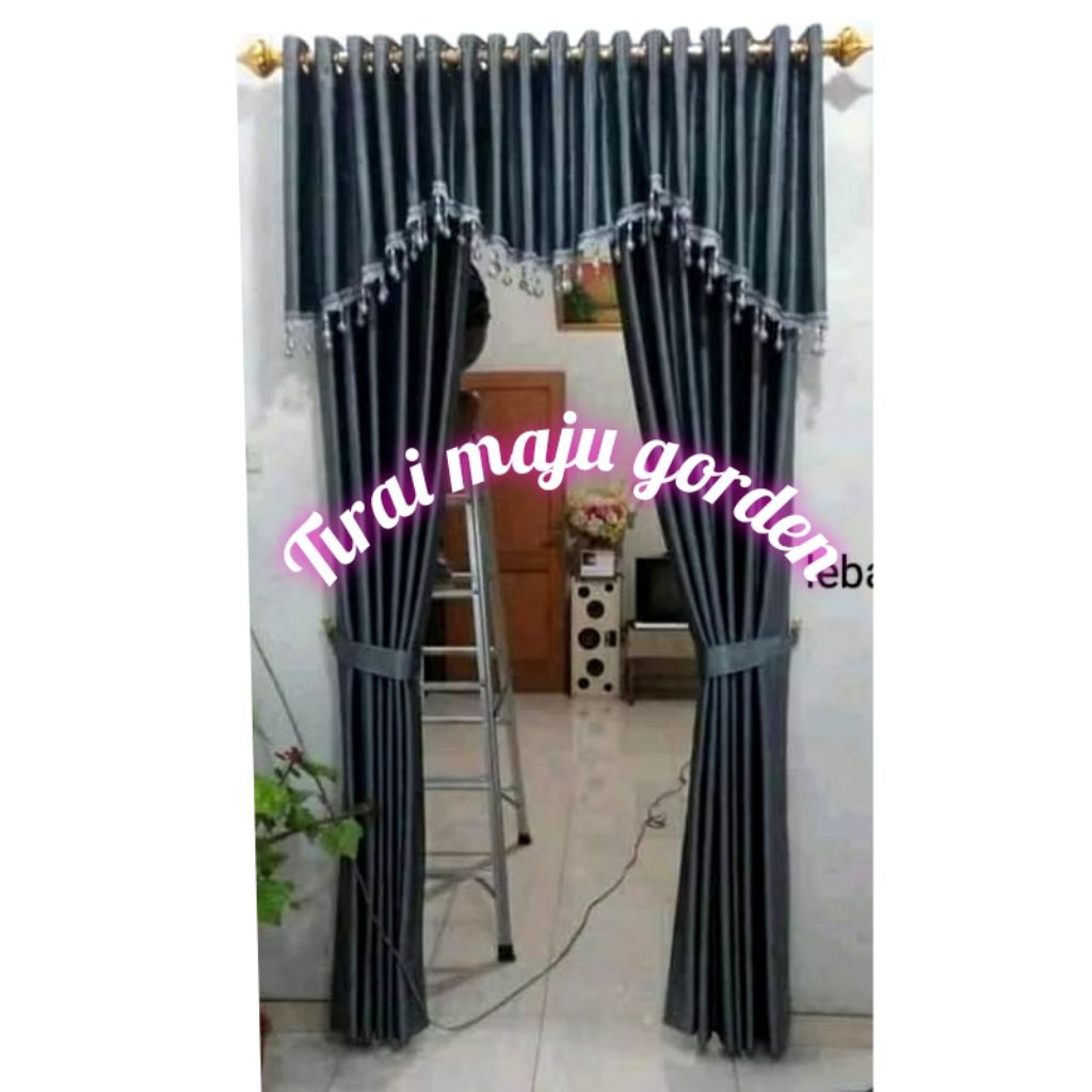 1 set tirai gorden poni mewah murah gorden pintu kamar gorden pintu masuk ruang tamu gorden jendela 