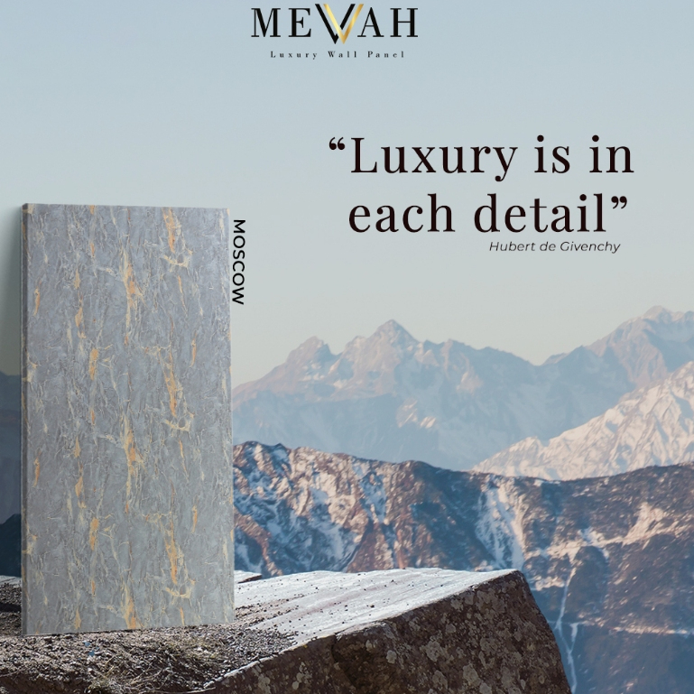 Mevvah Marble Series Wall Panel Motif Moscow - Wall Panel Dinding Motif Marmer