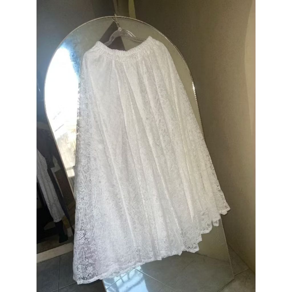 Rok Brukat Renda Lace Panjang Wanita Import Premium Rok Brokat