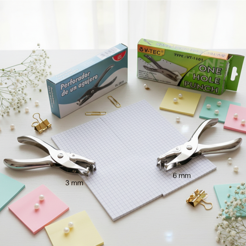 Perforator Punch Pembolong Kertas  3 mm , 6 mm ,  2 lubang 5 mm / Plong Plongan Pelubang Hang Tag