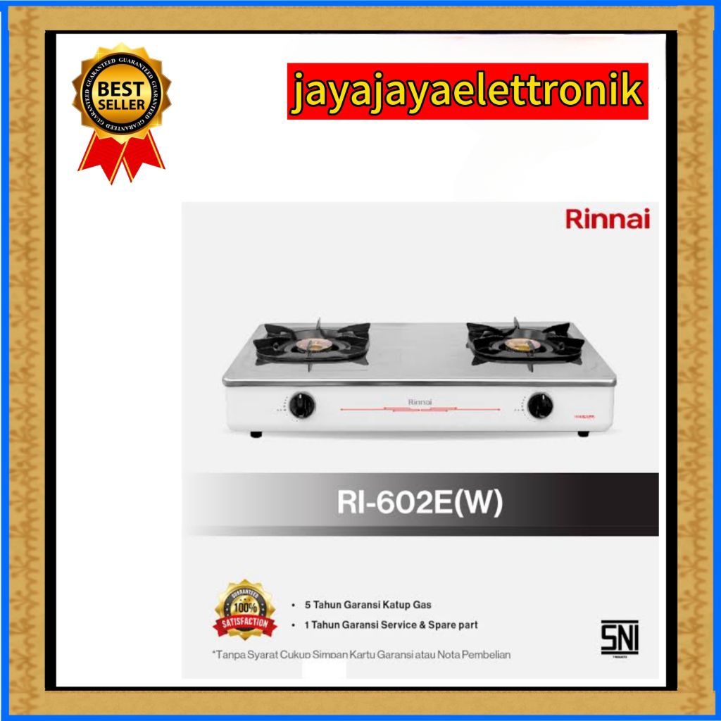 KOMPOR GAS RINNAI RI 602 E (W) / KOMPOR GAS RINNAI 2 TUNGKU RI602E(W)