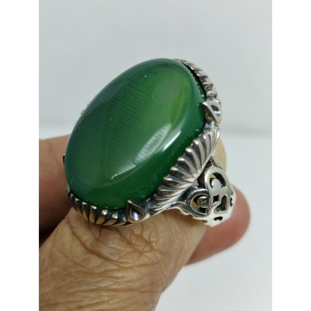 Cincin Perak Batu Akik Khurasan Hiriz Surat Yasin