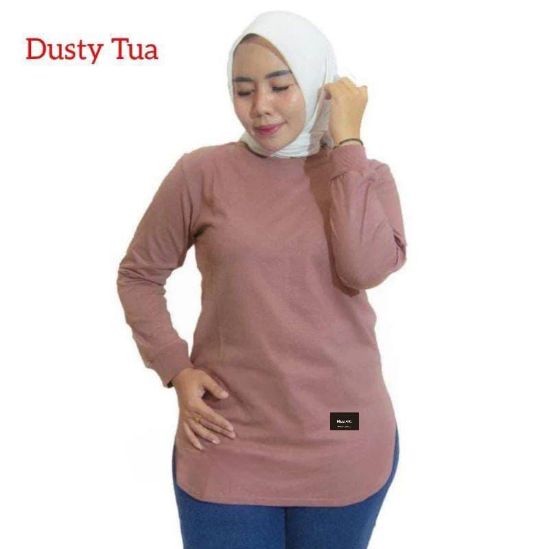 Kaos Polos Oval Wanita/Kaos Wanita Jumbo Musilmah/Baju Atasan Wanita Premium Combed