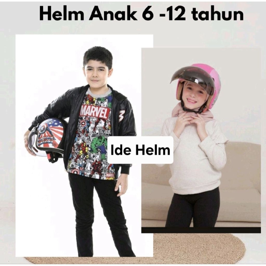 Helm Anak SNI Cowok Cewek || Helm Bogo Anak Usia 6 -12 tahun