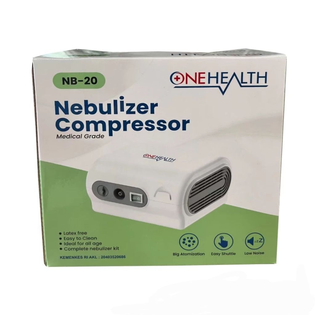 Onehealth NB-20 Compressor Nebulizer / Nebul Terapi Uap Anak Bayi Dewasa / Perawatan Asma Batuk Pile
