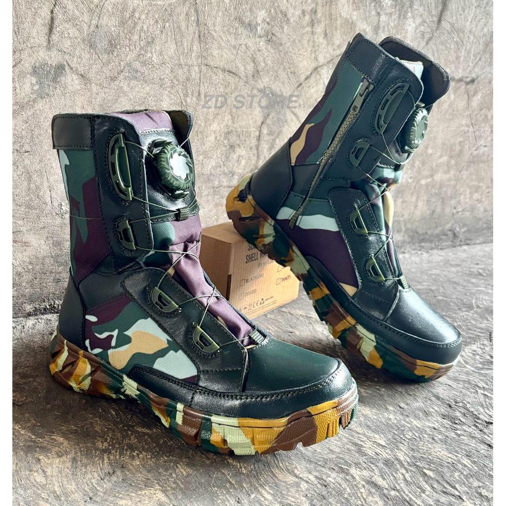 Sepatu PDL TACTICAL TALI PUTAR LORENG BRIMOB/Sepatu PDL LORENG BRIMOB Terbaru