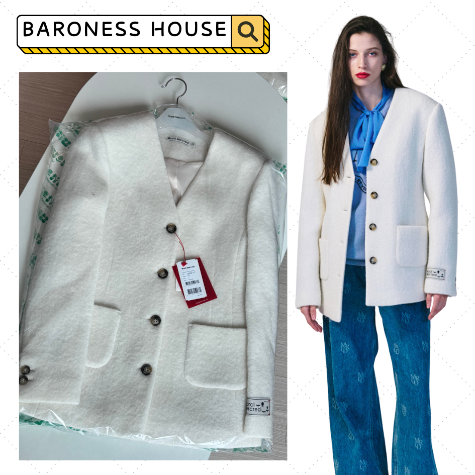 MARDI MERCREDI MY  BRAND ALPACA WOOL JACKET COLLARLESS_IVORY