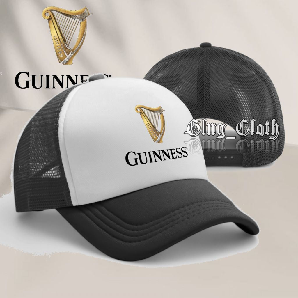 Topi Guinness Jaring / Topi Trucker Distro / Topi Jala Pria Wanita